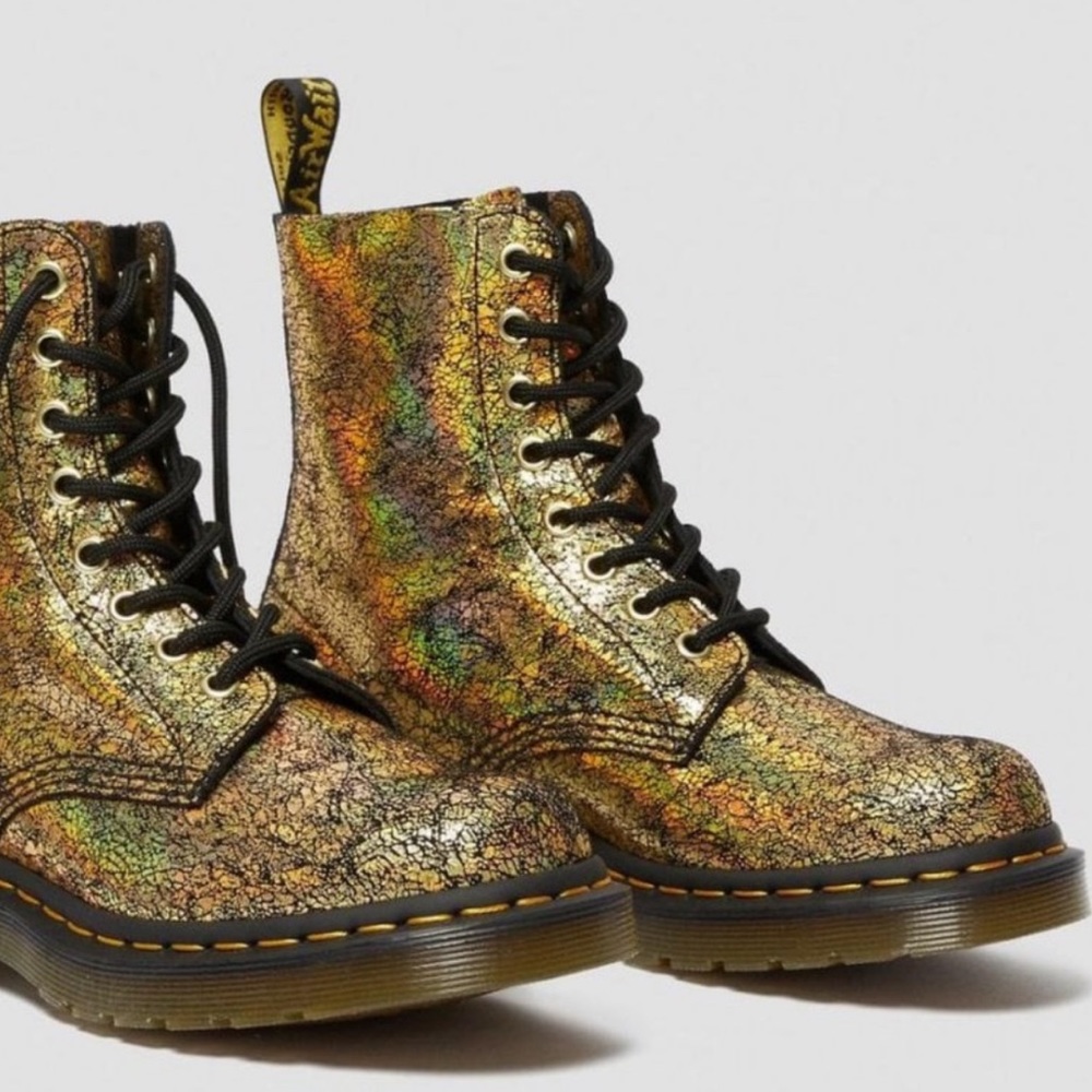 Gold Iridescent Doc Martens